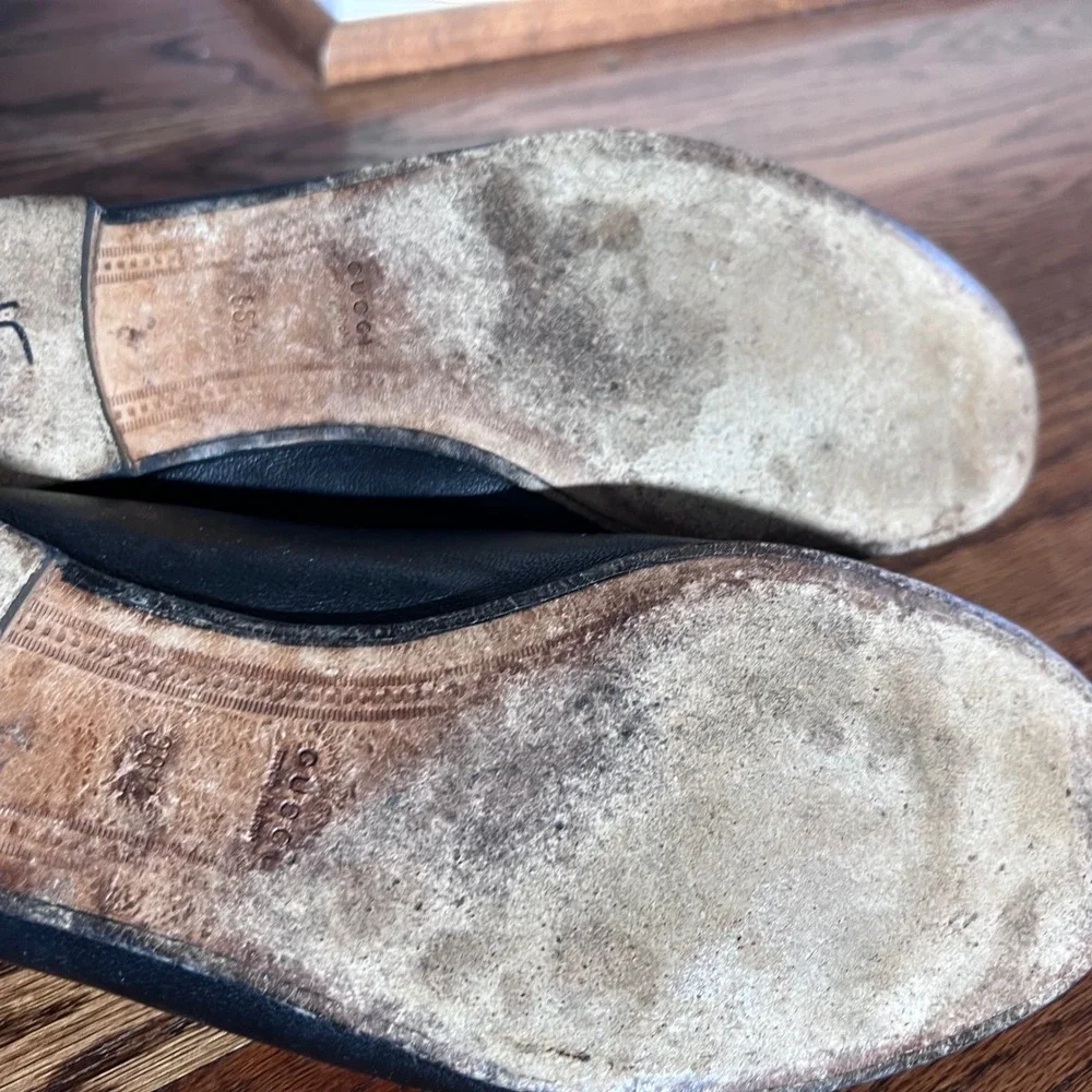 Gucci Brixton‎ Black Leather Horsebit Loafers 414989 38.5 - Picture 10 of 16